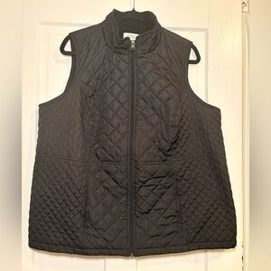 Croft & Barrow Black Quilted Vest 1X Fleece Lined